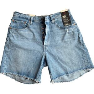 Levi’s Premium 501 Size 30 Light Vintage Wash Button Fly Cutoff Denim Shorts NWT